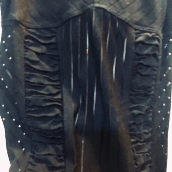 Vintage BEBE Black top with ruching & mesh - Picture 3 of 4